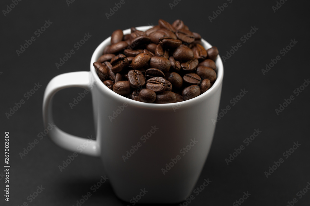 Freshly ground roasted coffee beans with fruits of coffee plant, full of grains. Freshly ground roasted coffee beans with fruits of coffee plant, full of grains.