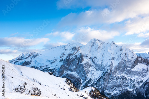 Marmolada glacier from Belvedere, Canazei, Italy