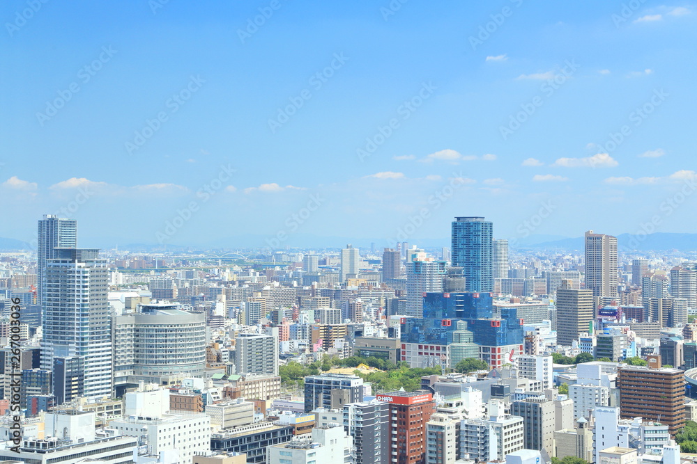 日本・大阪の都市景観　街並み, 都会, 都市, 摩天楼,