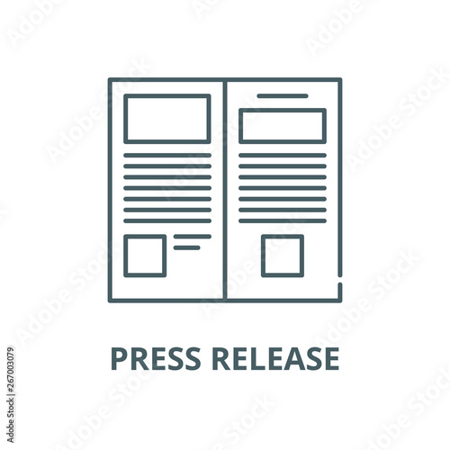 Press release vector line icon, outline concept, linear sign