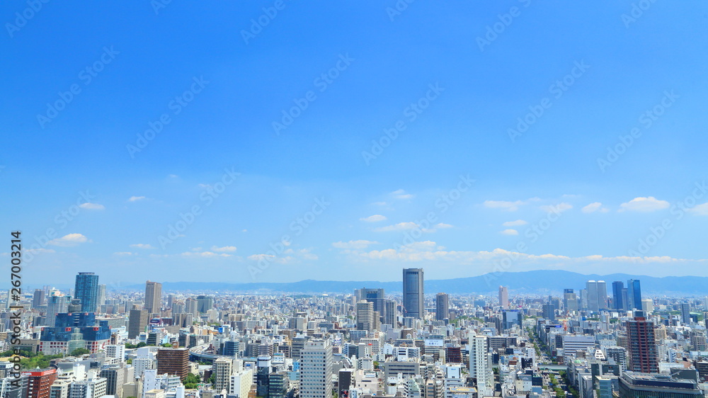 日本・大阪の都市景観　街並み, 都会, 都市, 摩天楼,