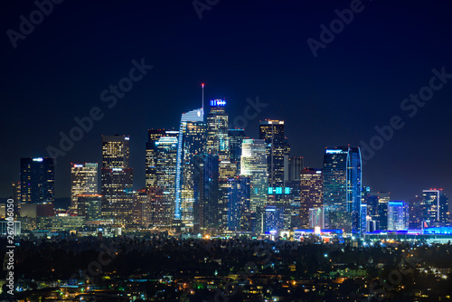 Downtown Los Angeles  skyline at night © chones