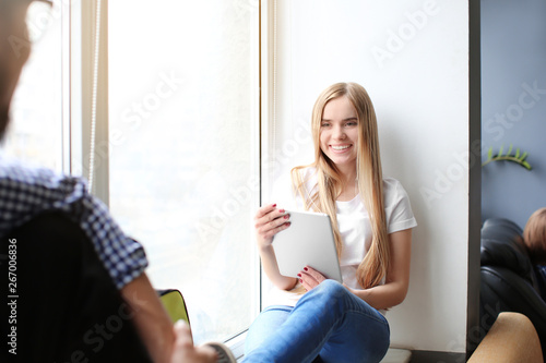 Students resting together i...