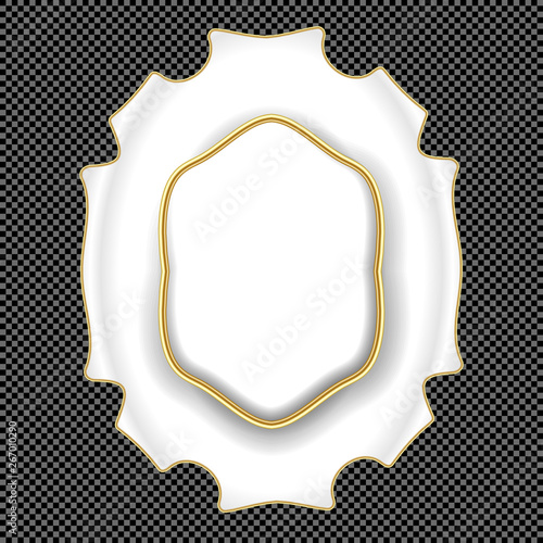 Vector White and Gold Classical Cartouche - Classical Moulding Shield Vignette