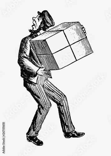 Worker carrying a box