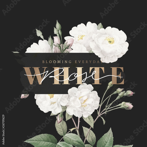 White roses inspirational card design