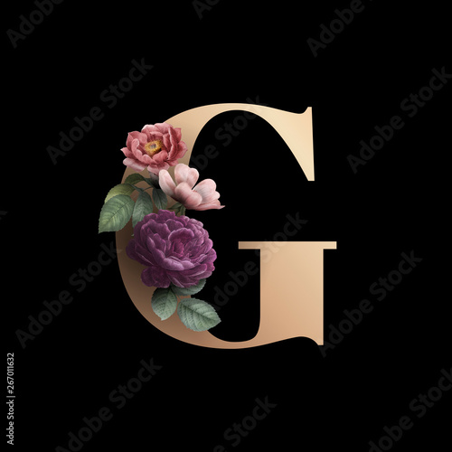 Floral letter G font