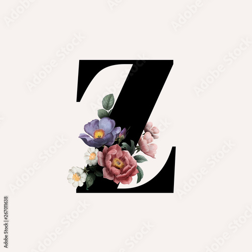 Floral letter Z font