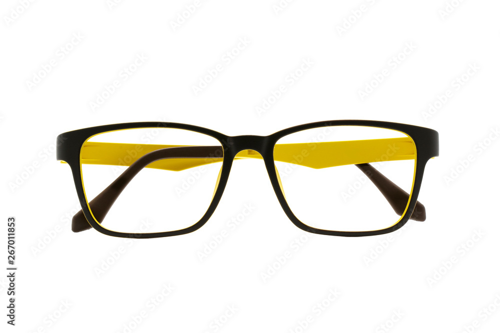 Fototapeta premium Image of modern fashionable spectacles isolated on white background, Eyewear, Glasses