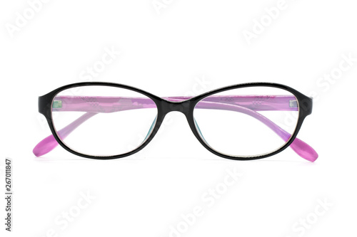Image of modern fashionable spectacles isolated on white background, Eyewear, Glasses
