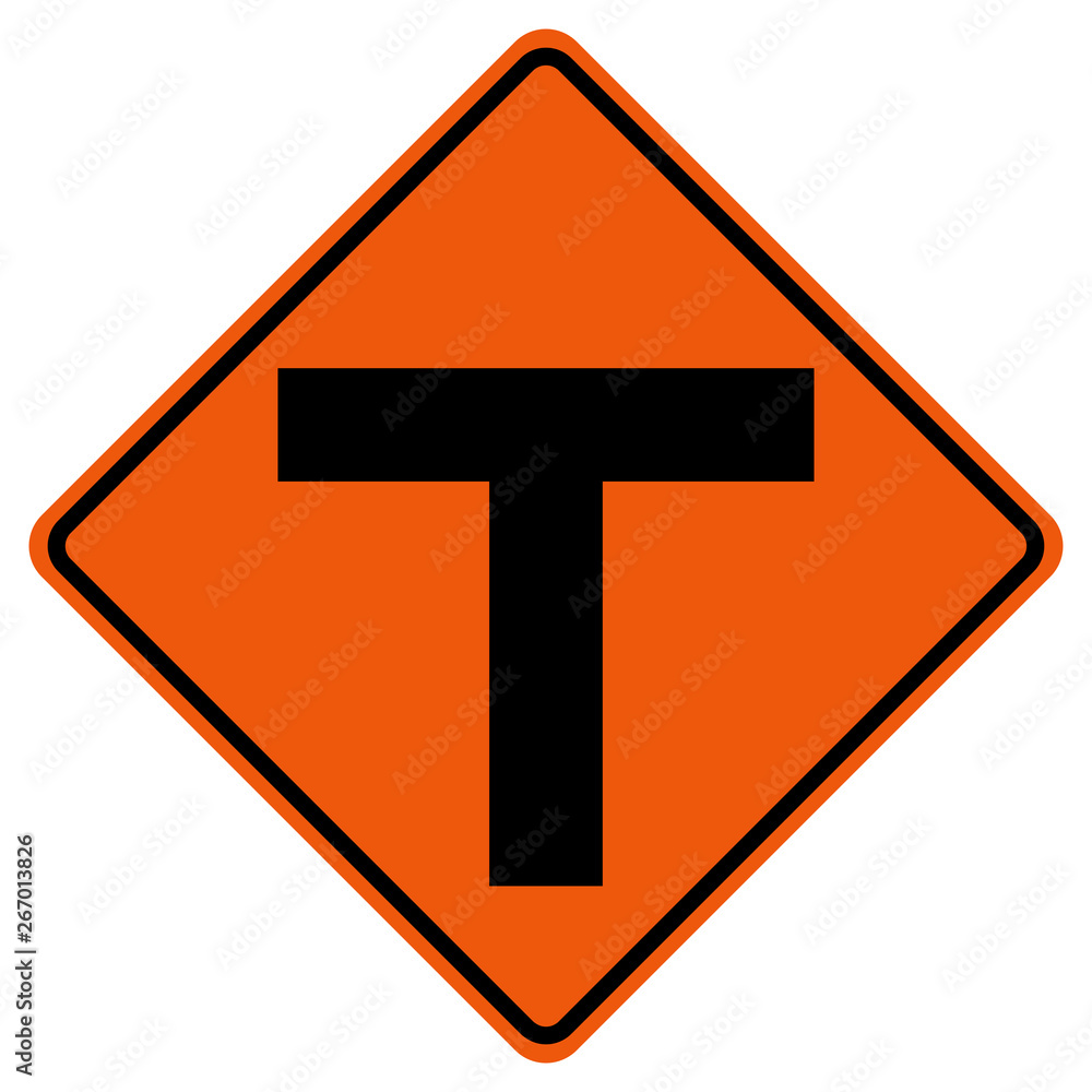 T-Junction Traffic Road Sign,Vector Illustration, Isolate On White Background,Symbols, Icon. EPS10 T-Junction Traffic Road Sign,Vector Illustration, Isolate On White Background,Symbols, Icon. EPS10