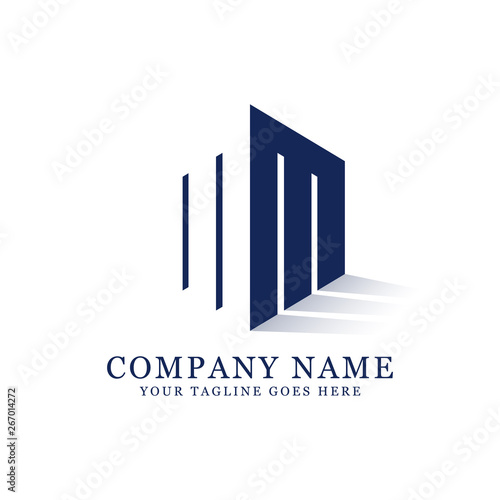 Mm initial Letter  Premium Logo - Vector with negative space vector