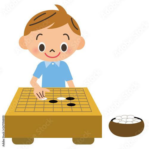 囲碁をする子供