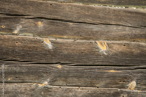 Old boards. Beautiful patterns on the close-up of old wood.