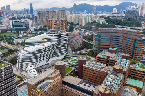 Foto Top view of university architecture in Hong Kong