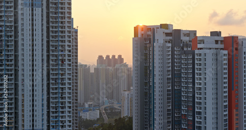 Hong Kong city sunset