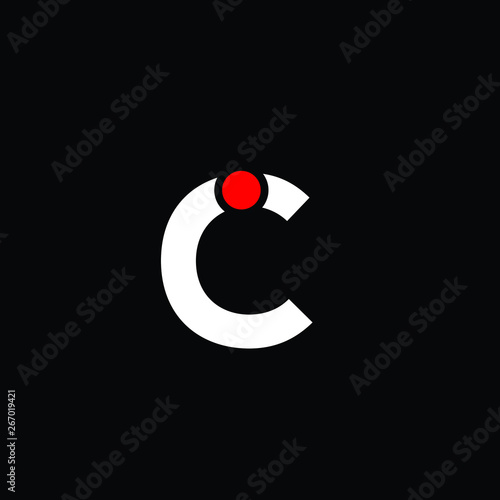 lower case C and I letter logo vector in red and white