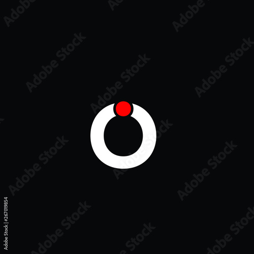 lower case O and I letter logo vector in red and white