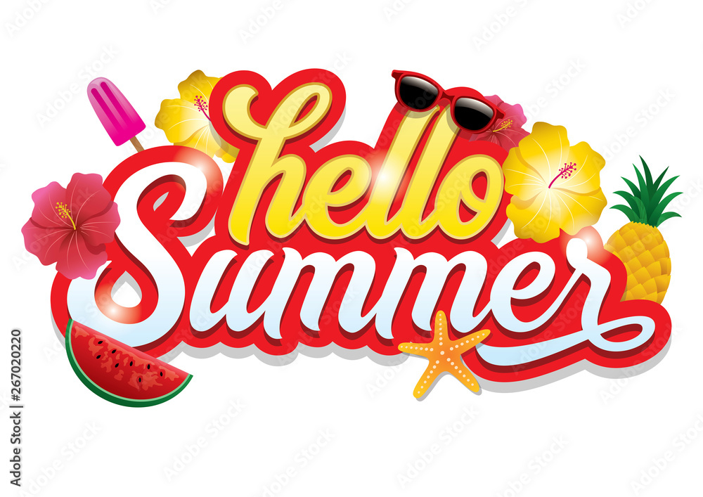 hello summer greeting design