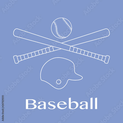 Baseball bats, ball, helmet. Vector illustration