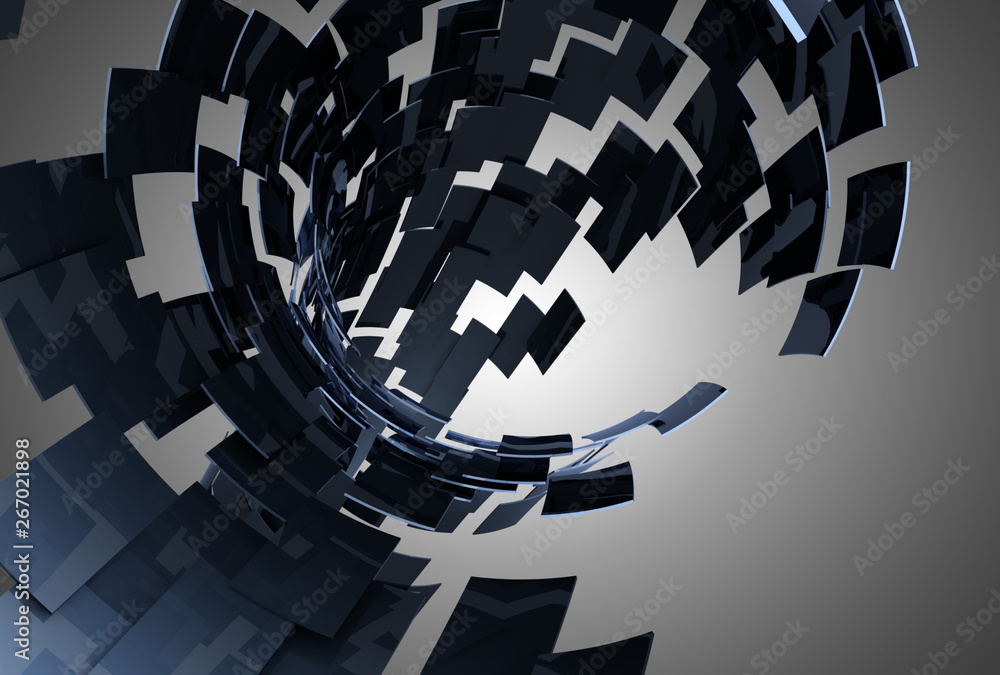 abstract background tunnel blocks. 3d illustration abstract background tunnel blocks. 3d illustration