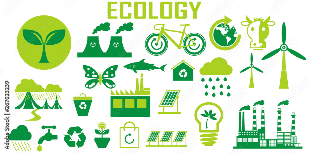 Ταπετσαρία ecology energy green enviroment recycle icon vector.