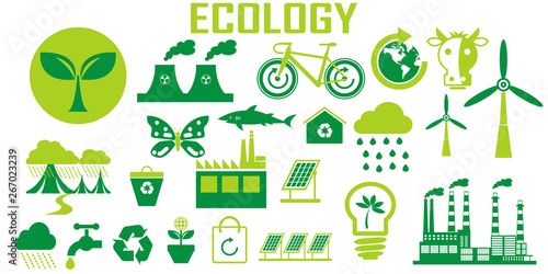 ecology energy green enviroment recycle icon vector. photo