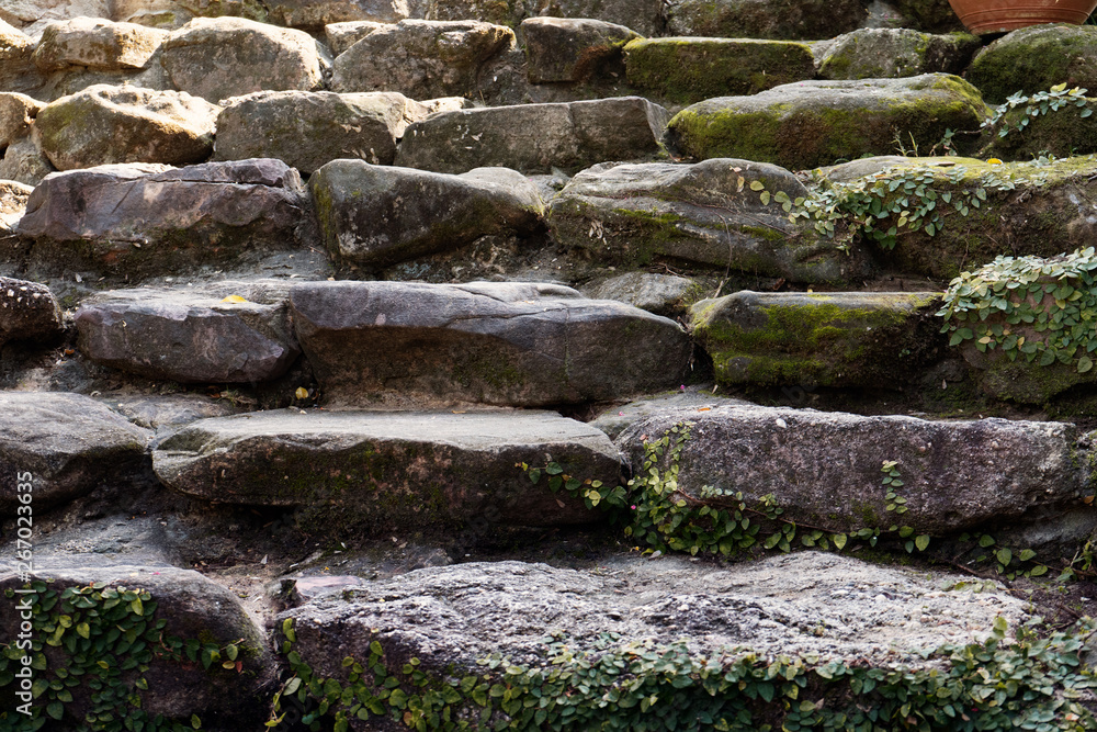 old stone step stairs