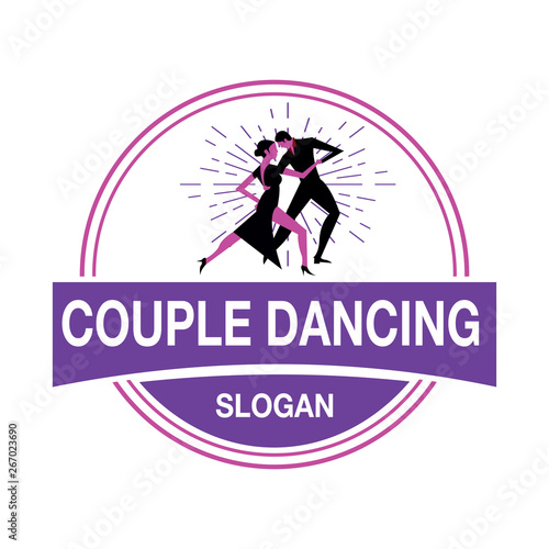 logo couple dance modern purple