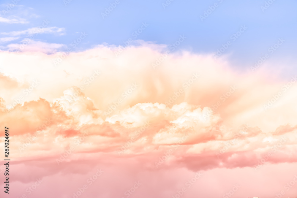 sky with effect of living coral colors. Color of the year 2019. livingcoral