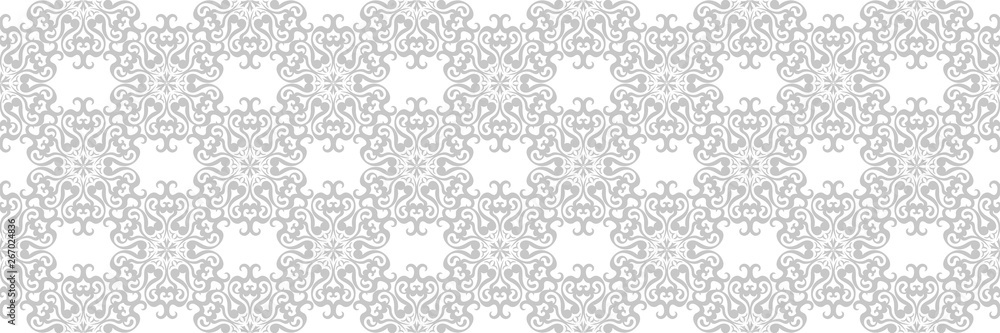 Obraz premium Seamless floral background with gray flowers