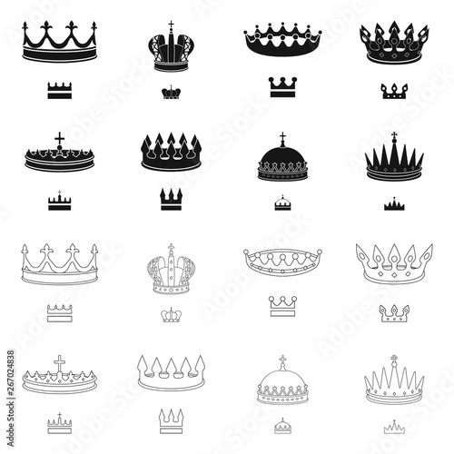 Vector design of medieval and nobility symbol. Collection of medieval and monarchy vector icon for stock.