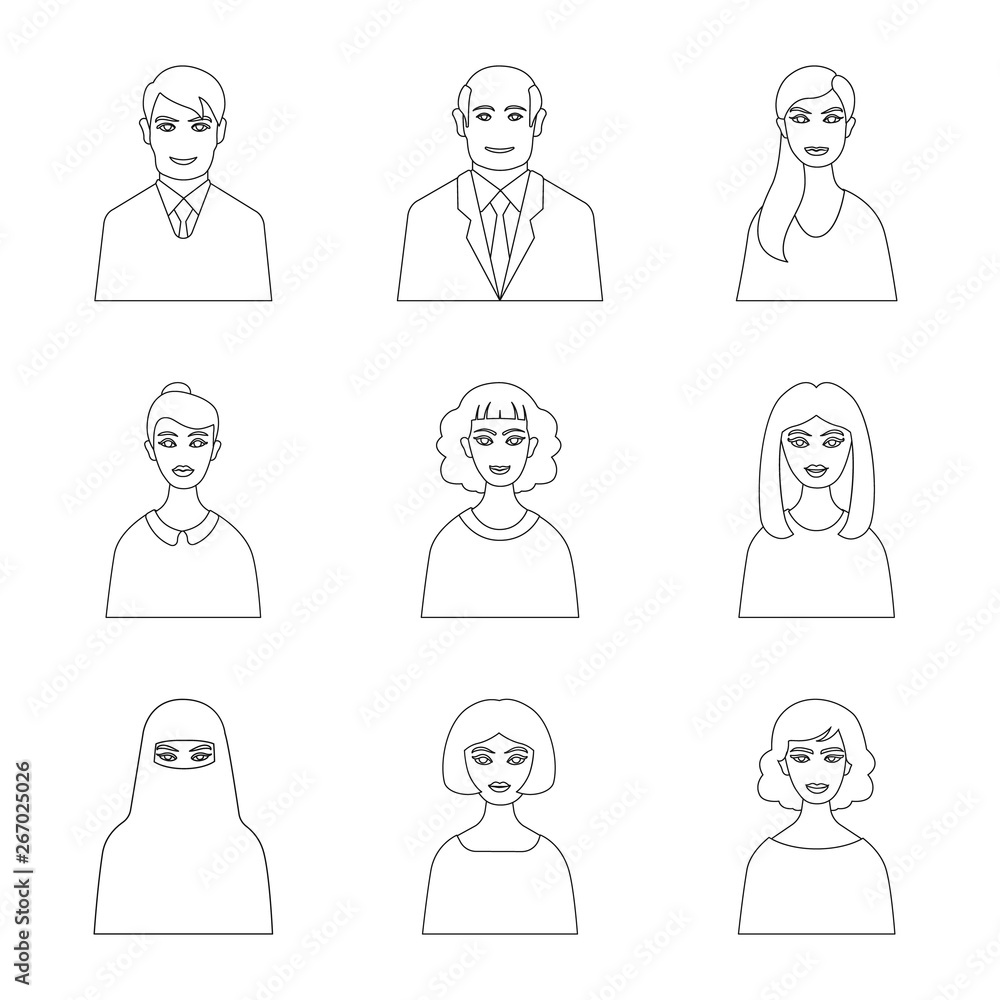 Vector design of character and avatar icon. Collection of character and person stock symbol for web. Vector design of character and avatar icon. Collection of character and person stock symbol for web.