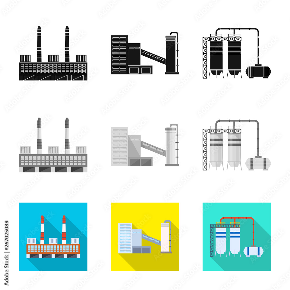 Isolated object of production and structure icon. Set of production and technology vector icon for stock.