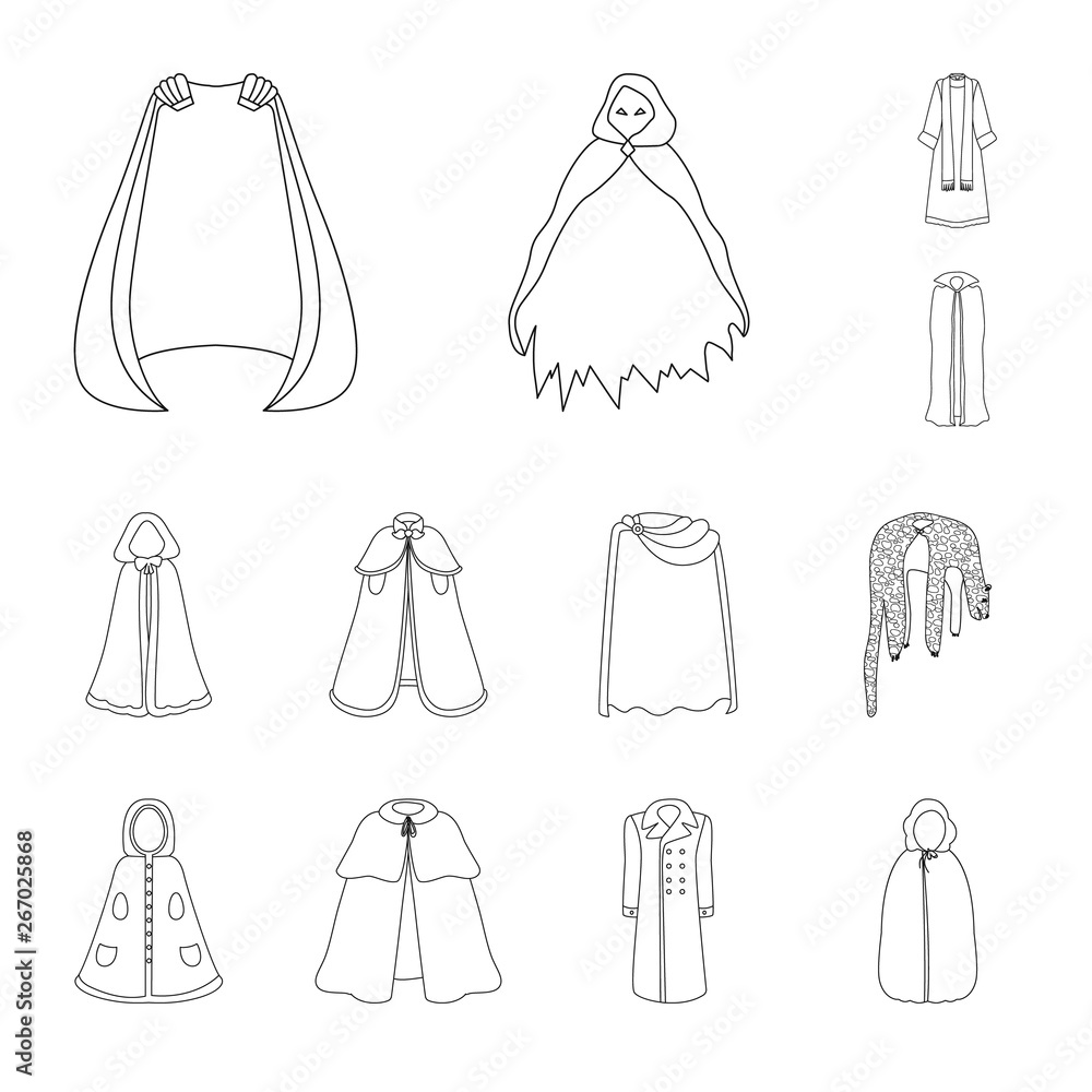 Vector design of robe and garment sign. Set of robe and cloth vector icon for stock. Vector design of robe and garment sign. Set of robe and cloth vector icon for stock.