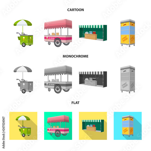 Vector illustration of marketing and tent icon. Set of marketing and outdoor stock symbol for web.