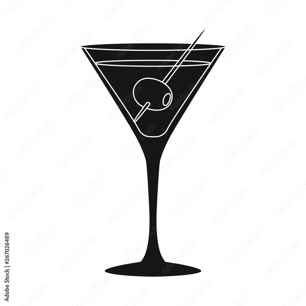 Vector illustration of martini and glass icon. Collection of martini and alcohol stock symbol for web. Vector illustration of martini and glass icon. Collection of martini and alcohol stock symbol for web.
