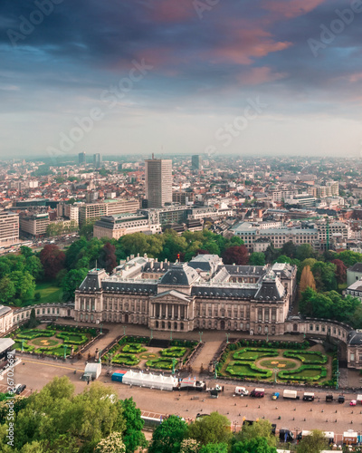 Aerial view of the Royal Palace Brussels, Belgium