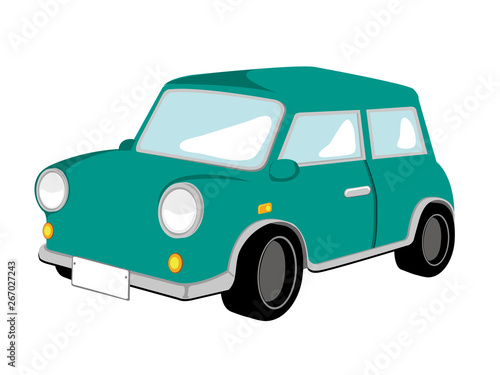 mini car , subcompact car illustration (green)