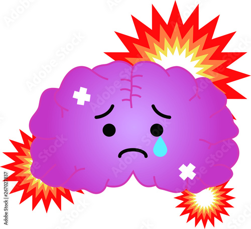Illustration of a cute Gradation brain