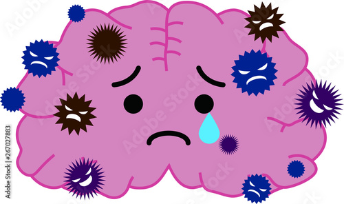 Illustration of a cute brain