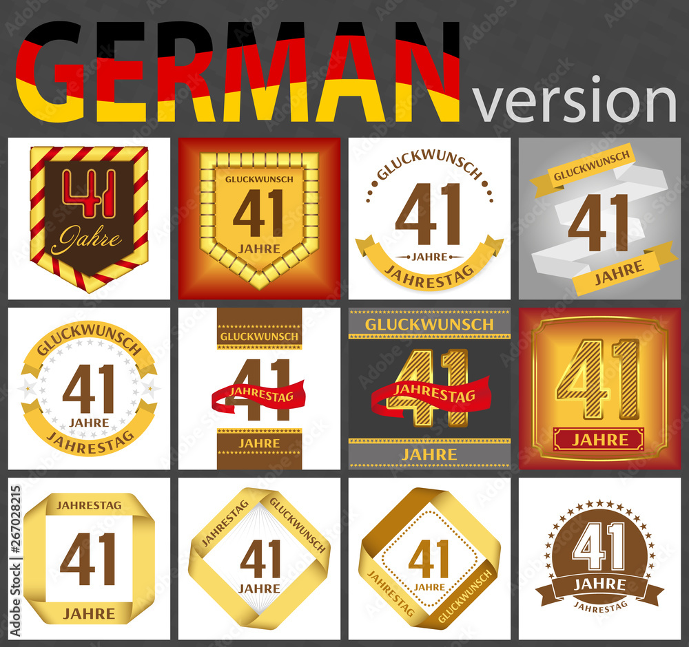 German set of number 41 templates