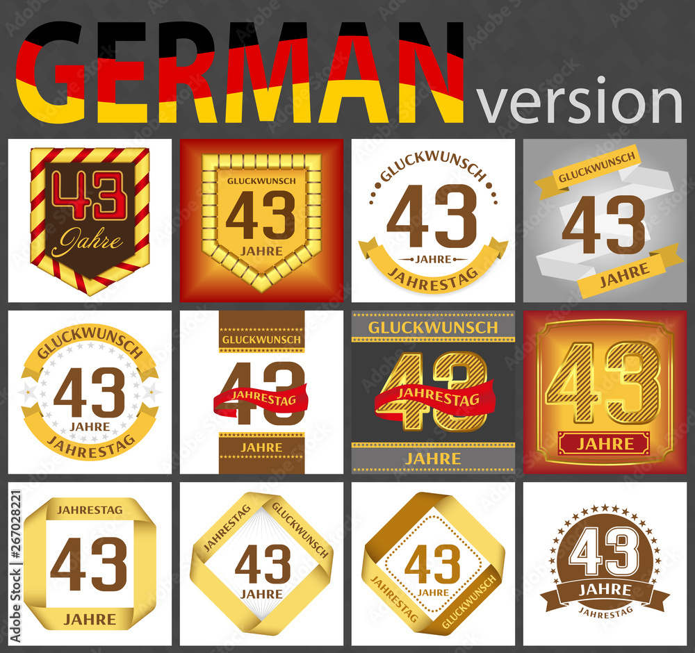 German set of number 43 templates