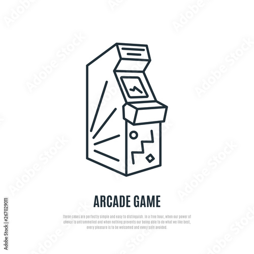 Arcade game line icon. Arcade machine symbol. Liner style. Vector illustration.