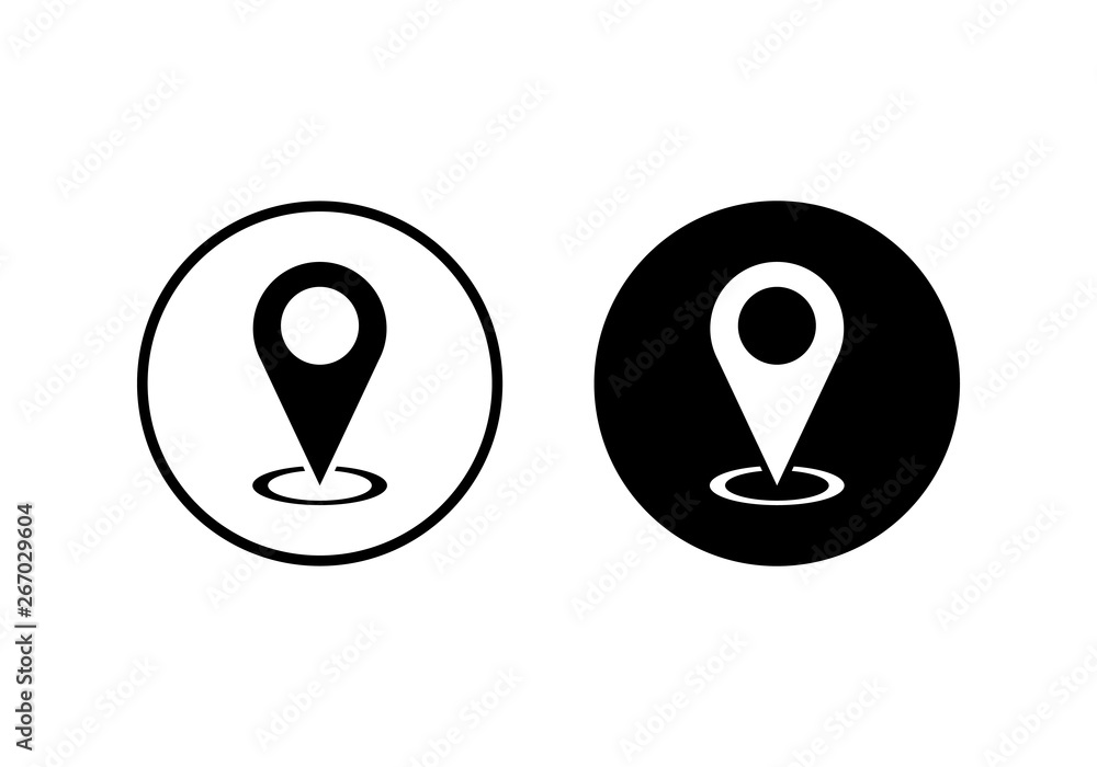 Pin icon vector. Location icon. Map pointer icon Pin icon vector. Location icon. Map pointer icon