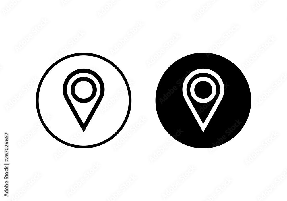 Pin icon vector. Location icon. Map pointer icon Pin icon vector. Location icon. Map pointer icon