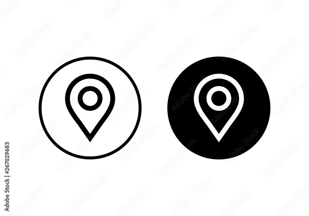Pin icon vector. Location icon. Map pointer icon Pin icon vector. Location icon. Map pointer icon