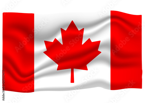 Canada Flag Icon. National Flag Banner. Cartoon Vector illustration