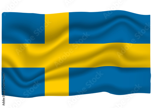 Sweden Flag Icon. National Flag Banner. Cartoon Vector illustration