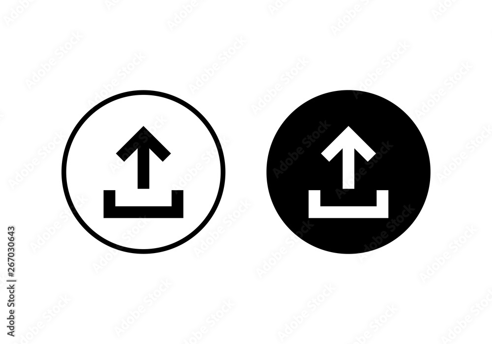 Upload icon vector. Upload sign icon. Upload button. Load symbol. Upload icon vector. Upload sign icon. Upload button. Load symbol.